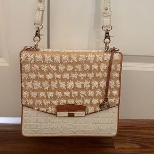 Tan and White Brahmin, Crossbody Bag